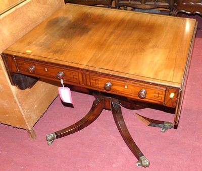 Lot 728 - A 19th century mahogany two drawer pedestal...