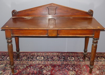 Lot 735 - A mid-Victorian mahogany ledge-back hall table,...