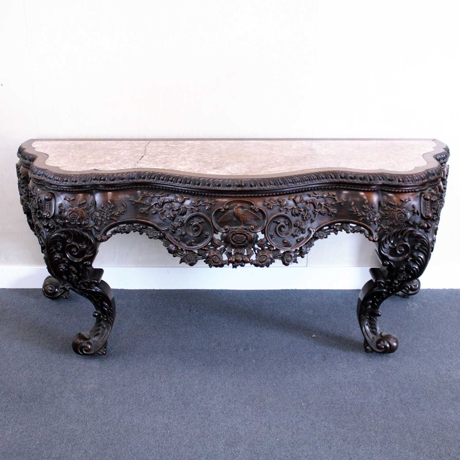 Lot 382 - A mid 19th century Chinese carved 'rosewood'...
