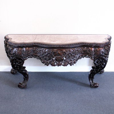 Lot 382 - A mid 19th century Chinese carved 'rosewood'...