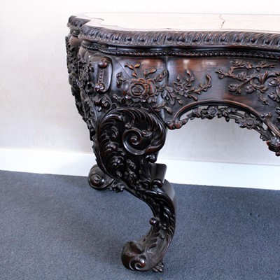 Lot 382 - A mid 19th century Chinese carved 'rosewood'...