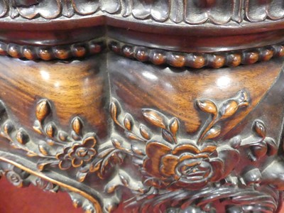 Lot 382 - A mid 19th century Chinese carved 'rosewood'...