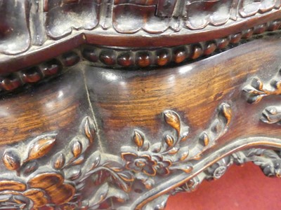 Lot 382 - A mid 19th century Chinese carved 'rosewood'...