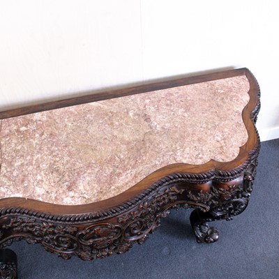 Lot 382 - A mid 19th century Chinese carved 'rosewood'...
