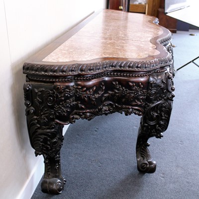 Lot 382 - A mid 19th century Chinese carved 'rosewood'...