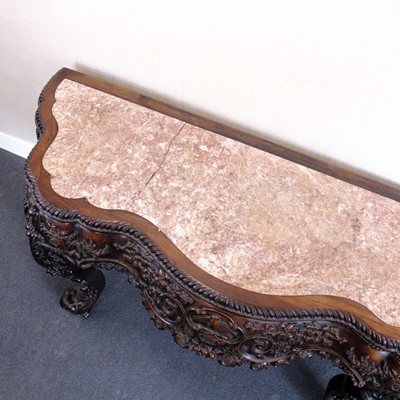 Lot 382 - A mid 19th century Chinese carved 'rosewood'...