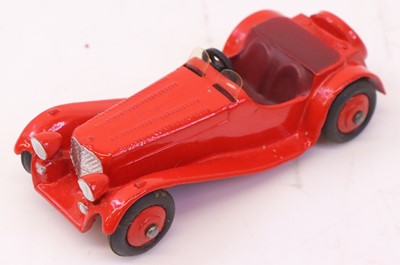 Lot 874 - Dinky Toys No.38F SS Jaguar in red body with...