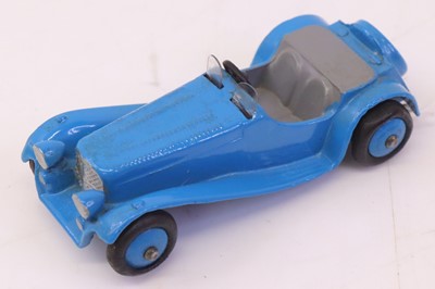 Lot 876 - Dinky Toys No.38F Jaguar SS in blue body with...
