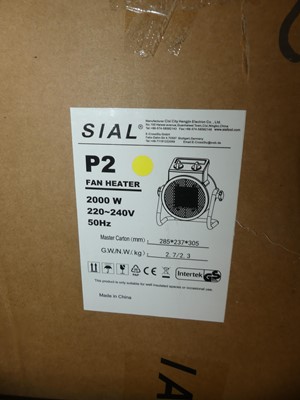 Lot 478 - Two Sial P2 fan heaters, boxed