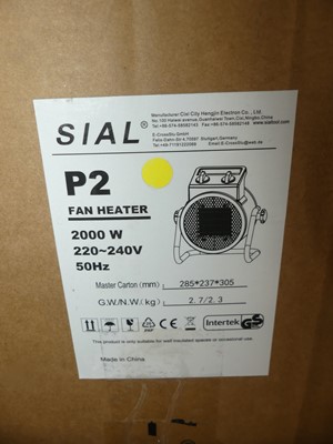 Lot 479 - Two Sial P2 fan heaters, boxed