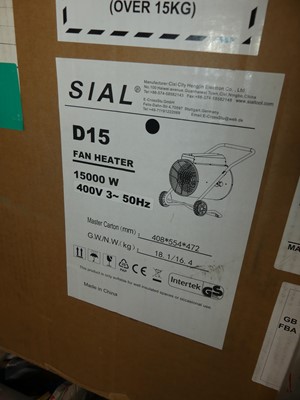 Lot 482 - A Sial D15 fan heater, boxed