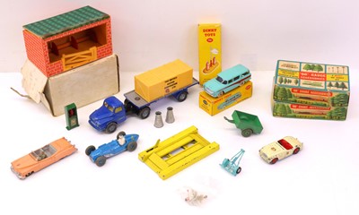 Lot 896 - Box containing mostly Dinky Toys related boxed...
