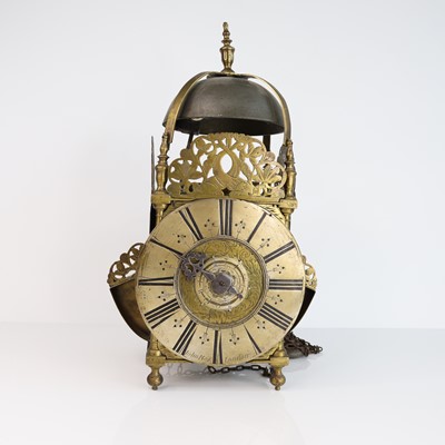 Lot 287 - A late 17th century brass winged lantern clock,...