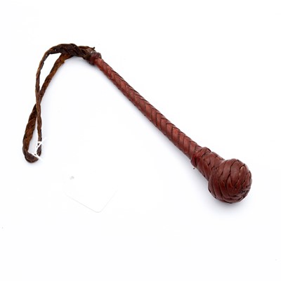 Lot 206 - An early 20th century brown plaited leather...