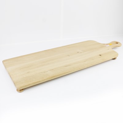 Lot 1274 - A contemporary oak cheeseboard on bun, feet, w....