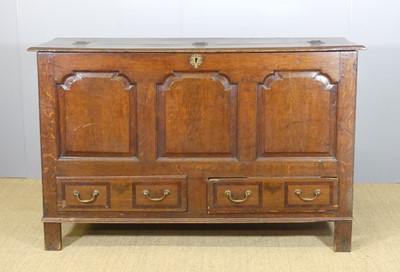 Lot 664 - An 18th century oak and mahogany cross-banded...