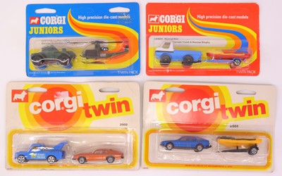 Lot 66 - Corgi Juniors group of four twin packs to...