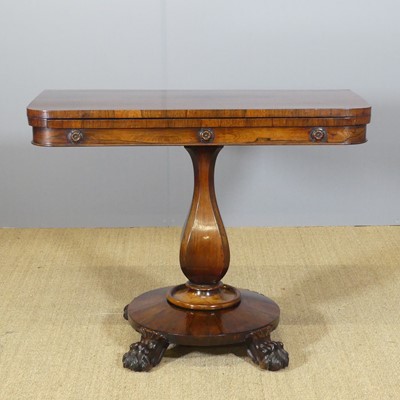 Lot 636 - An early Victorian rosewood D-shaped fold-over...