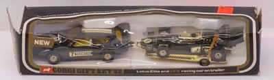 Lot 35 - A Corgi Toys gift set No.32 JPS team car and...