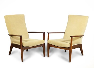 Lot 487 - Parker Knoll - a pair of 1960s teak framed...