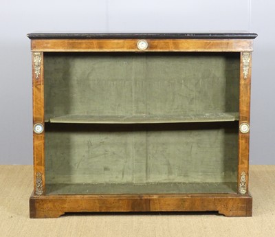 Lot 693 - A mid-Victorian figured walnut, ebonised and...