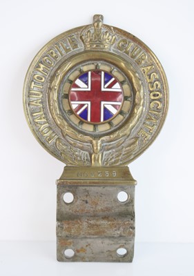 Lot 15 - A Royal Automobile Club Association brass car...