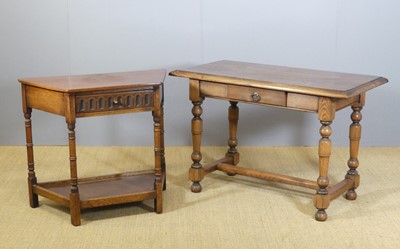 Lot 665 - A reproduction oak side table, with a single...