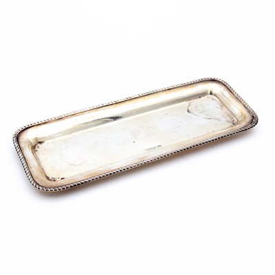 Lot 222 - An Elizabeth II silver pen tray, of...