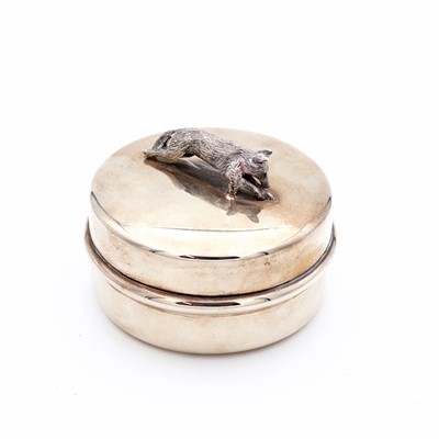 Lot 246 - A white metal trinket box and cover, of...