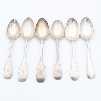 Lot 232 - Three pairs of Victorian and later silver...