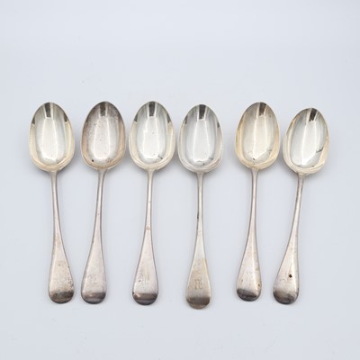 Lot 253 - A set of six Victorian silver tablespoons, in...