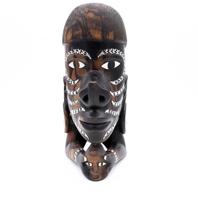 Lot 10 - A carved hardwood and shell inlaid Solomon...