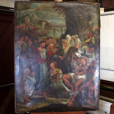 Lot 505 - After Rubens - The Raising of Lazarus, oil on...
