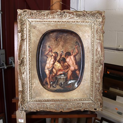 Lot 511 - Ed Courteau - Allegorical scene on porcelain,...
