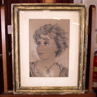 Lot 526 - 19th century school - Head and shoulders...