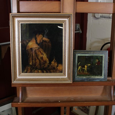 Lot 533 - Three Victorian reverse prints on glass (one...