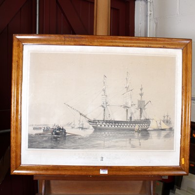 Lot 537 - After O.W. Brierly - HMS Agamemnon 91-guns,...