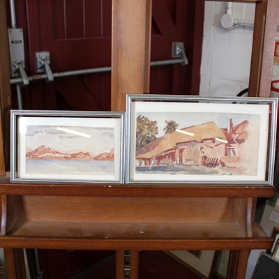 Lot 539 - Assorted miniature watercolour sketches, and...