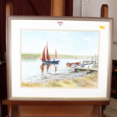 Lot 540 - Joan Harvey - Reydon Marshes, watercolour,...