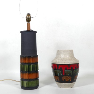 Lot 1 - A West German pottery lamp base, of...