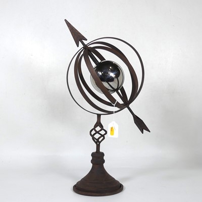 Lot 2 - A contemporary painted metal armillary sphere,...
