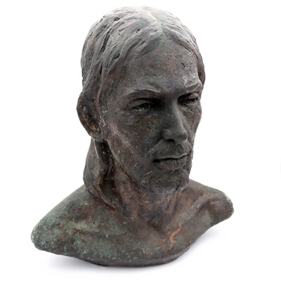 Lot 6 - A bronze painted fibreglass head and shoulders...