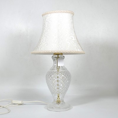 Lot 8 - A contemporary cut glass table lamp, of...