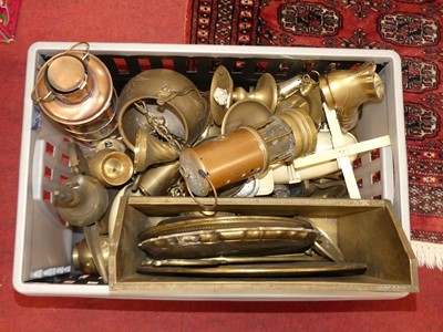Lot 60 - A collection of metalware, to include a brass...