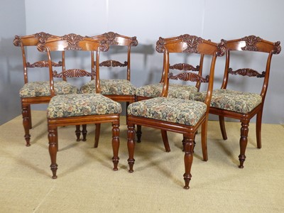 Lot 668 - A set of six William IV rosewood barback...