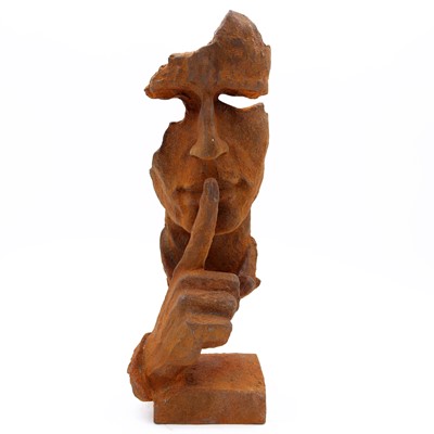 Lot 47 - A rusted cast iron figure, 'The Silence', h.29....