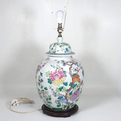Lot 53 - A contemporary Chinese porcelain table lamp,...
