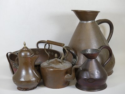 Lot 56 - A collection of metalware, to include a copper...