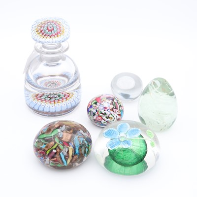 Lot 77 - A 19th century millifiore glass inkwell,...