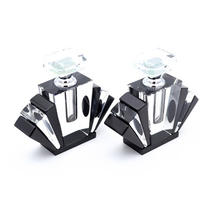 Lot 80 - A pair of reproduction Art Deco style glass...